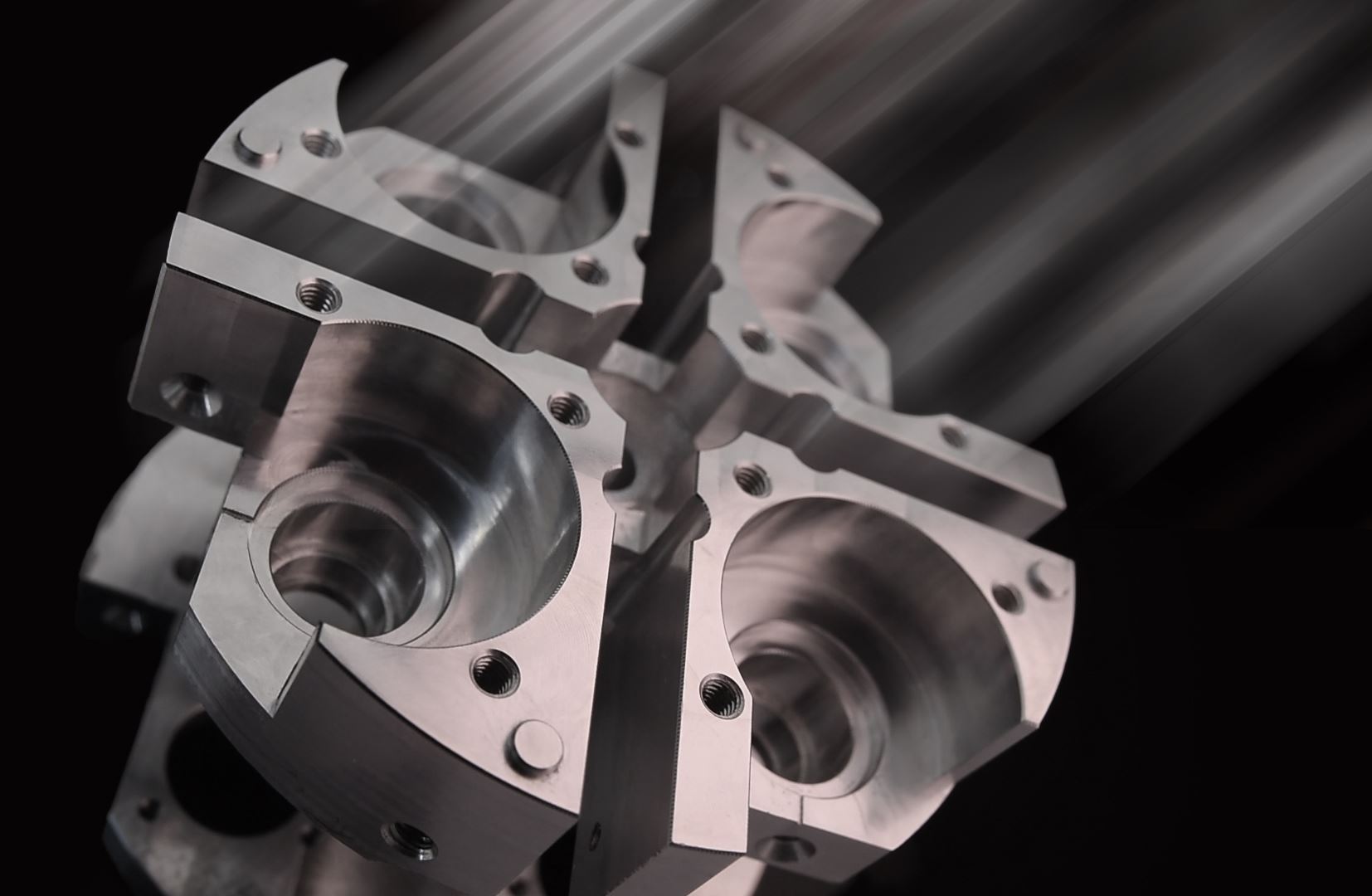 Machined multi cavity component shown in motion