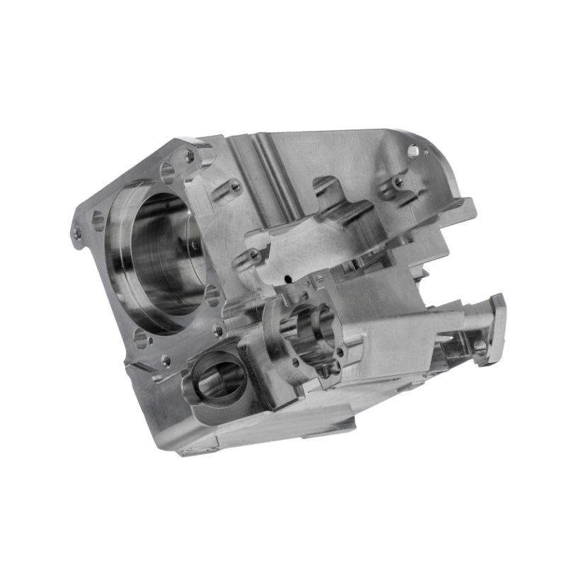 Machined gearbox housing with bored seats and flanges