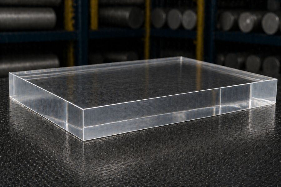 Clear Perspex acrylic plate stock for CNC machining