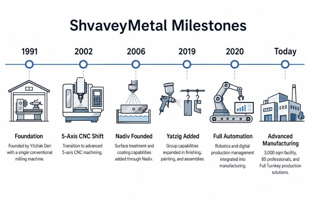 ShvaveyMetal milestones timeline from 1991 to today
